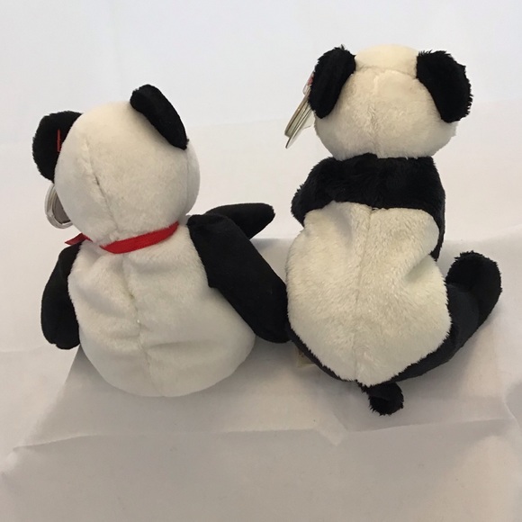 Ty Beanie Babies Two Panda Bears NWT - Picture 2 of 7